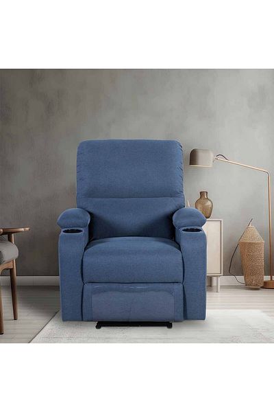 Danube Home Fantom 1 Seater Fabric Recliner with USB - Dark Blue L83xW95xH98cm