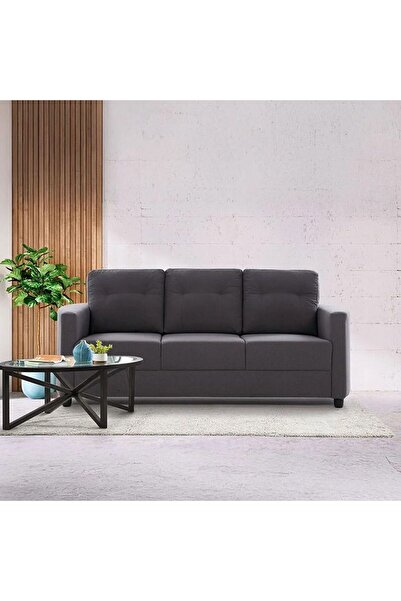 Danube Home Nottingham 3 Seater Fabric Sofa - Dark Slate Grey L186xW85xH88cm