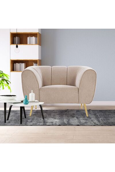 Danube Home أريكة ميلنر القماشية بمقعد واحد - لون بيج باهت، الطول ١٠٢ سم × العرض ٨٤ سم × الارتفاع ٧٥ سم