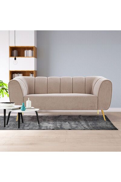 Danube Home أريكة ميلنر القماشية بمقعدين - لون بيج باهت، الطول ١٦٩ سم × العرض ٨٤ سم × الارتفاع ٧٥ سم