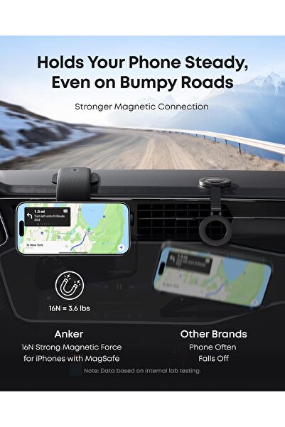 Generic Anker Magnetic Car Mount for iPhone 16/15, 360° Adjustable Car Phone Holder (Does Not Support Charg