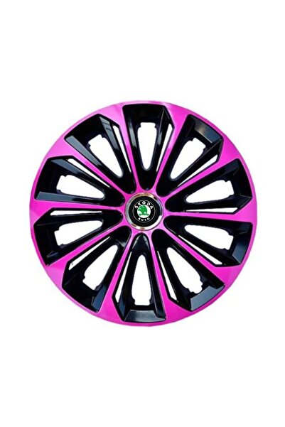 Autohelix MSA Set de 4 capace de jantă roz R16 extra rezistente pentru gama de mașini Skoda