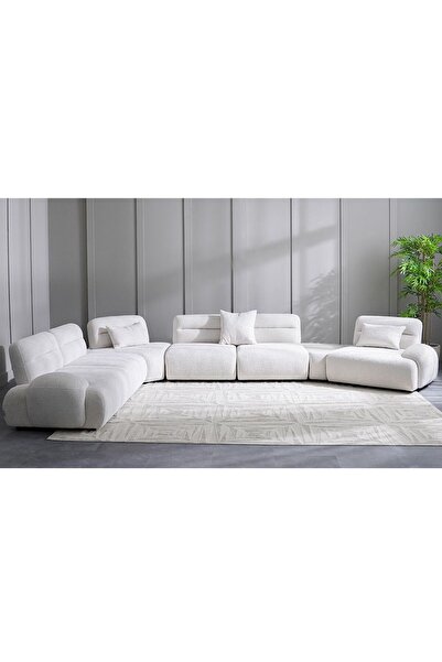Danube Home Garuda Sectional Corner Fabric Sofa - Beige