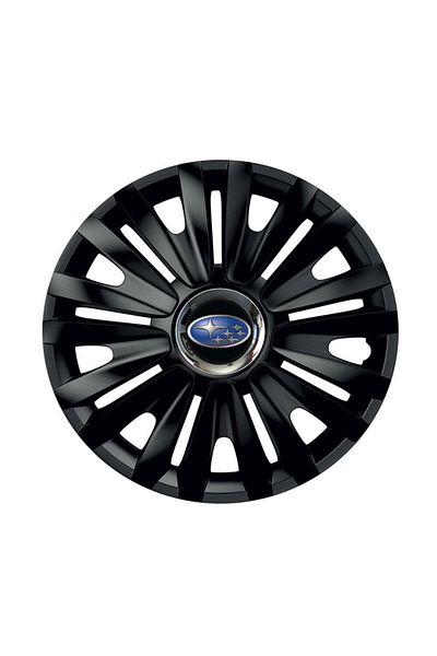 Autohelix MSA Set de 4 capace de roți negre cu inel cromat Royal R14 pentru gama Subaru