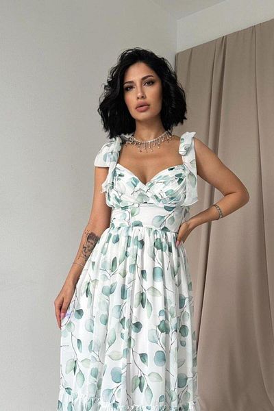 modamtn Green Chiffon Draped Dress