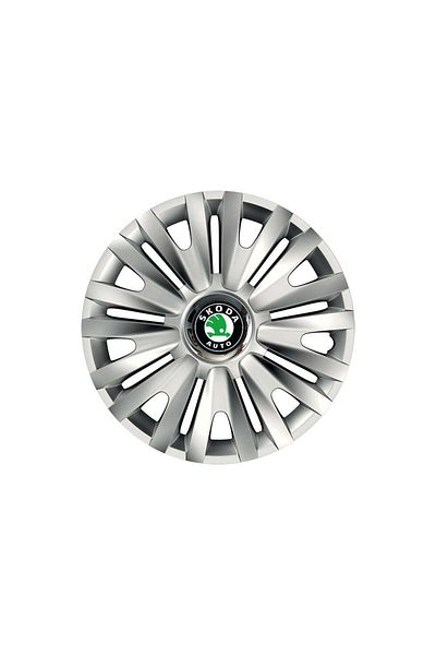 Autohelix MSA Set de 4 capace pentru roți cu inel cromat Royal R15 pentru gama auto Skoda