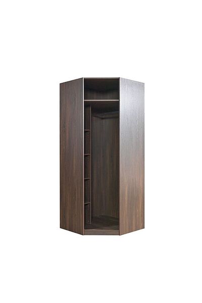 Danube Home Infinity Corner Wardrobe with Hanger and Shelves - Dark Walnut L95xW59xH230cm