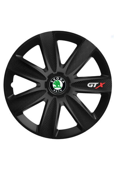 Autohelix MSA Set de 4 capace pentru roți GTX Black Carbon Skoda, R14