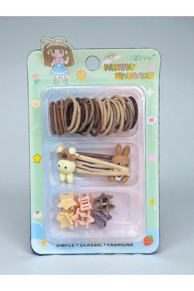 MUTENA Agrafe pentru copii pentru fetiță, în cutie, asortate - Agrafe colorat...