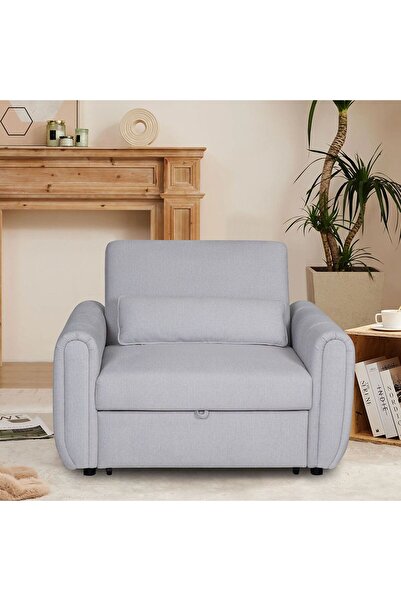 Danube Home Arce 1 Seater Fabric Sofa Bed - Light Grey L127xW94xH95cm