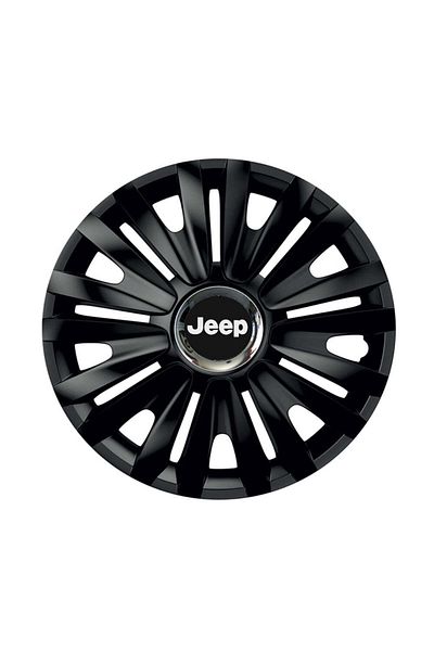 Autohelix MSA Set de 4 capace de roți negre cu inel cromat Royal R16 pentru gama Jeep
