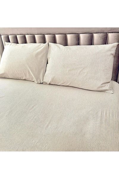 Arma Concept Double Ranforce Fabric Striped Pattern Fitted Elastic Sheet & 2 Pillowcases