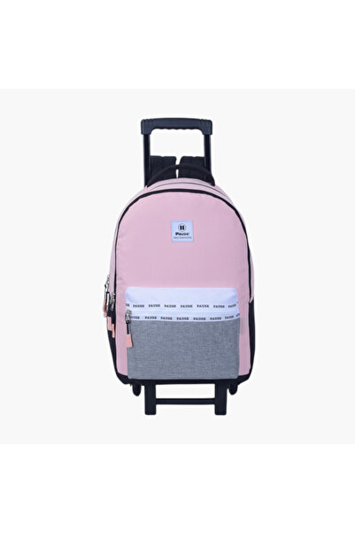 Pause حقيبة ظهر مدرسية بعجلات ملونة بمقبض قابل للسحب - ٢٧×١٠×٣١ سم