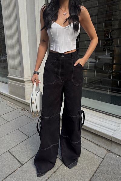 DRGY PANTALONI GABARDINE CARGO - Negri