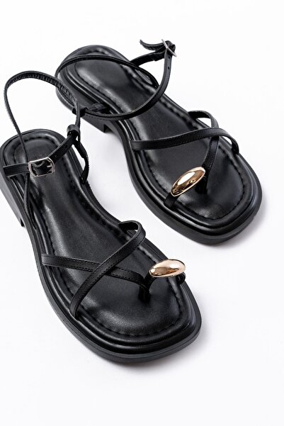 I Love Shoes Γυναικεία σανδάλια Telina από ματ δέρμα με λεπτομέρεια με μαύρη ...