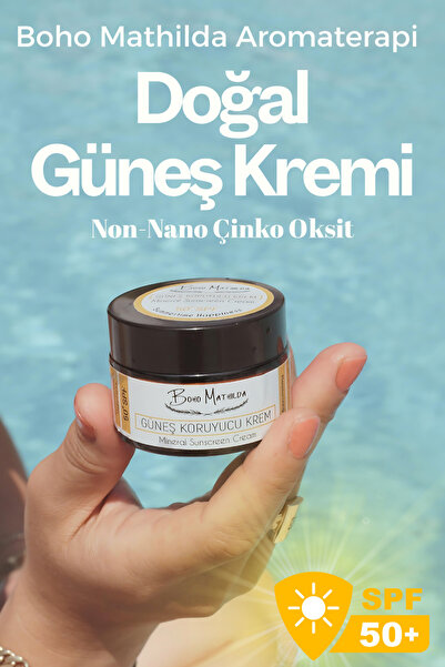 Boho Mathilda %100 Doğal Vegan Güneş Kremi SPF 50+ | 30 ML Non-Nano Çinko Oks...