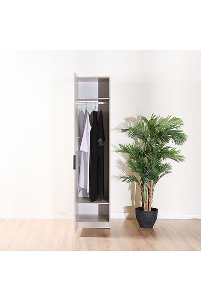 Danube Home Defne Left-Door Wardrobe - Cream/Black L51xW59xH230cm