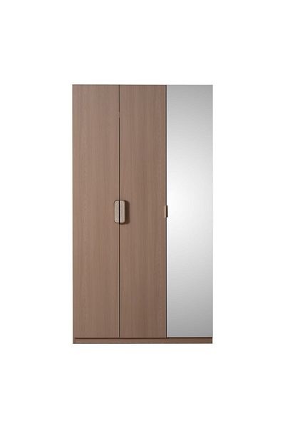 Danube Home Travvy 3 Door Wardrobe with Mirror - Dark Beige L120xW60xH220cm