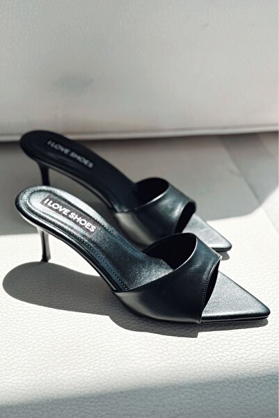 I Love Shoes يونسبا نعال جلدية غير لامعة بكعب رفيع باللون الأسود