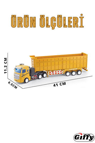 giffy Oyuncak Uzaktan Kumandalı Kamyon Kasalı Tır 41 Cm Full Fonksiyon Kasası Ayrılabilir Rc İş Makinesi