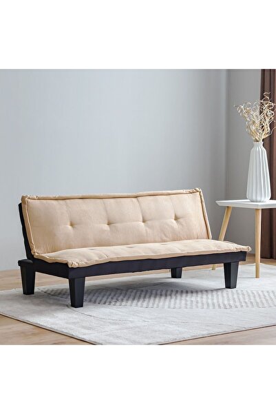 Danube Home أريكة سرير مانولو القماشية - بيج، الطول ١٦٥ × العرض ٨٠ × الارتفاع ٧٣ سم