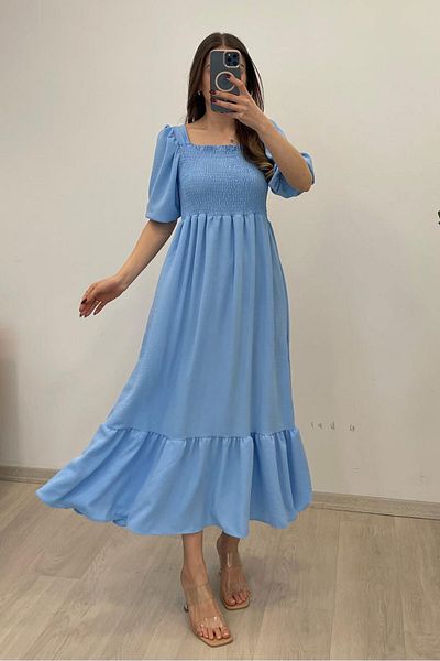 Nazline Women's Gipeli Short Sleeve Long Dress