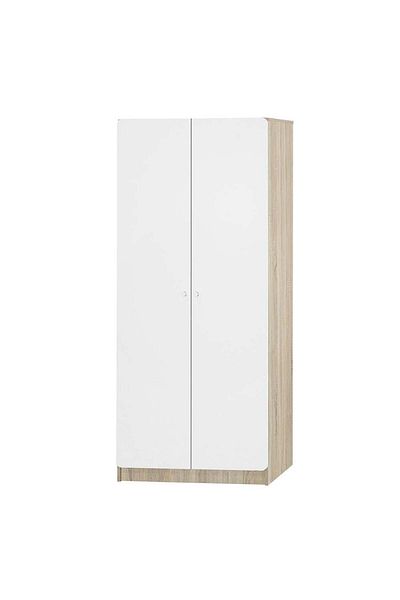 Danube Home Kinder 2 Door Wardrobe - White/Sonoma Oak L80xW45xH180cm