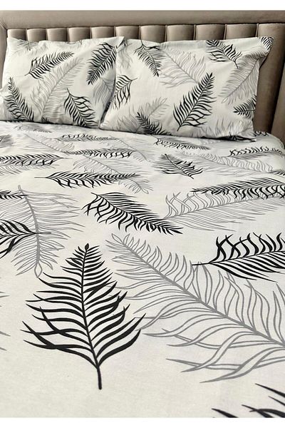 Arma Concept Single Ranforce Fabric Leaf Patterned Fitted Elastic Sheet & 1 Pillow Case
