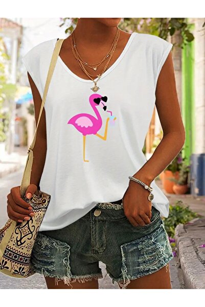 FUFLUNS ΓΥΝΑΙΚΕΙΟ ΑΜΠΟΥΡΑ ΑΜΠΟΥΡΑ FLAMINGO PRINTED