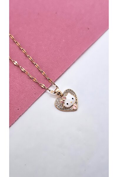 Serenity قلادة من الفولاذ على شكل قلب من هالو كيتي