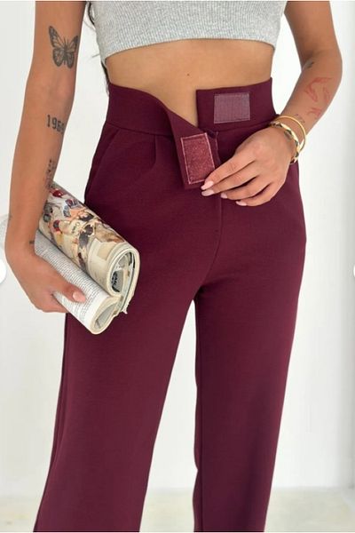 Velista Women's Modal Fabric High Waist Zippered Palazzo Pants