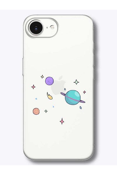 frondcase حافظة هاتف شفافة بتصميم iPhone 16e Planet