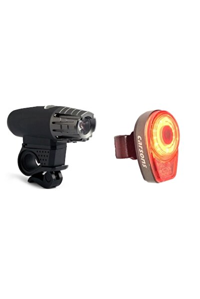 Carsons Set 2 bucati, far fata striat si stop spate egg, reincarcabile USB, brand Carsons, negru