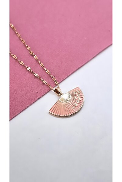 Serenity قلادة من الفولاذ على شكل مروحة على شكل زهرة