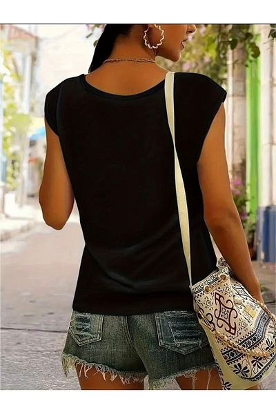 FUFLUNS Be Kind Printed Women's Oversize Sleeveless T-Shirt