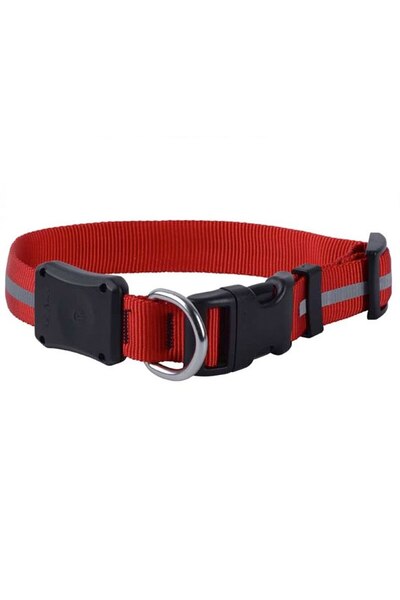 Carsons Zgardă LED pentru câini, reglabilă 35-43 cm, lățime 2,5 cm, mărimea S, roșie