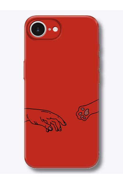 frondcase iPhone 16E Hand and Paw Red Phone Case