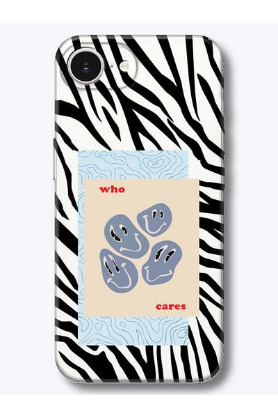 frondcase حافظة هاتف شفافة لهاتف iPhone 16e Zebra Who Cares