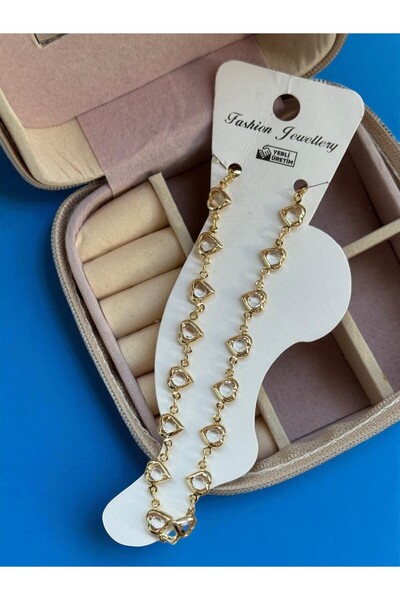 MUTENA خلخال للقدم من اللؤلؤ الملون الفولاذي - خلخال للقدم من الحجر واللؤلؤ الفولاذي