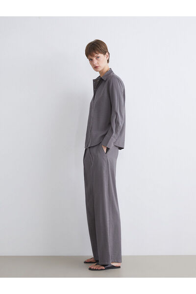 LC Waikiki Γυναικείο πλισέ παντελόνι Özmarka Νέας Σεζόν με ελαστική μέση και ...