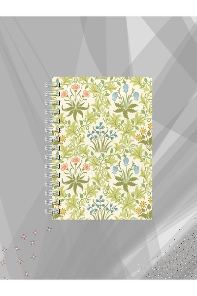 Ez&Tu Stıcker Nostalgic Pattern Notebook – Unlined, Wire Spiral |   60 Sheets