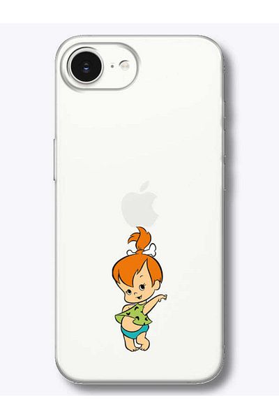 frondcase حافظة هاتف شفافة للفتيات الصغيرات من العصر الحجري لهاتف iPhone 16e