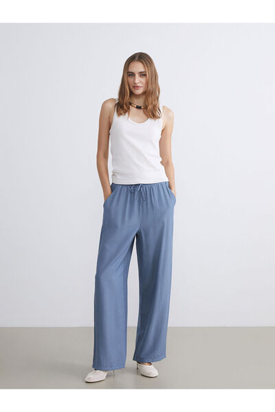 LC Waikiki Wide Leg Women's Trousers with Elastic Waist