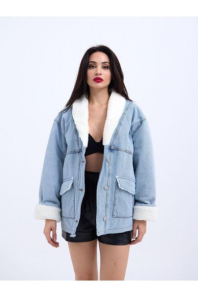 MD Kumsal 5674 JACHETĂ DENIM-ALBASTRU