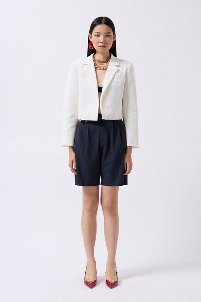 modamtn Crop Linen Blazer Jacket