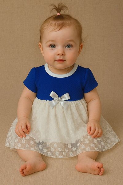 Yalçınoğlu Kids Baby Girl Breathable Tulle Detailed Flexible Casual Comfortable Stylish Soft Dress - Baby Girl Special Occasion Dress