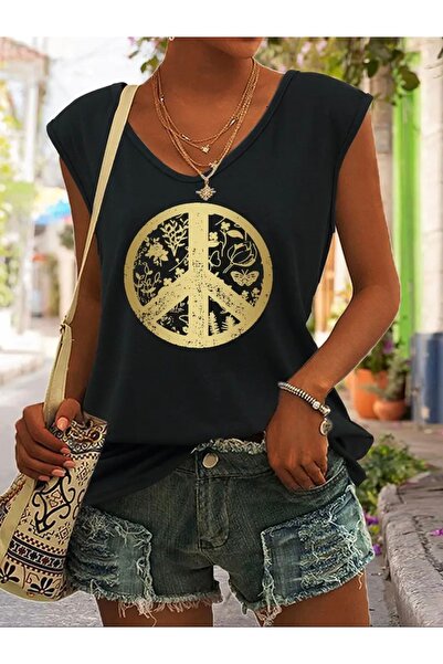 NOFLEN PEACE PRINTED ΓΥΝΑΙΚΕΙΟ ΑΜΠΡΑΦΤΟΝΤΑ ΑΜΠΡΑΦΤΟΝΤΑ ΜΠΛΟΥΖΑ