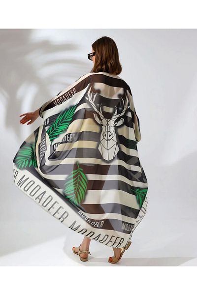 CVS Women's Relaxed Fit Chiffon Kimono - Green