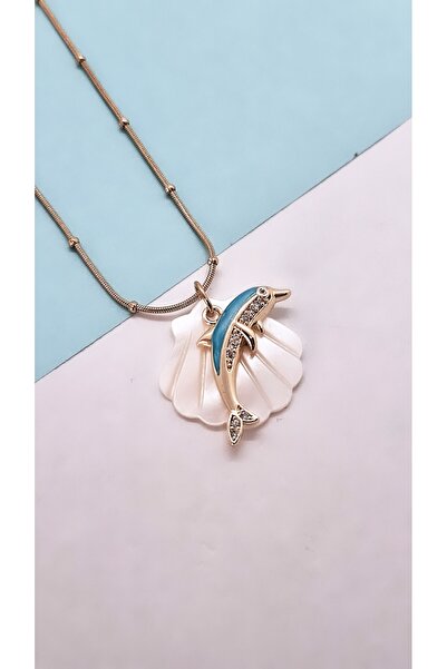 Serenity قلادة من الفولاذ على شكل محار البحر مع شخصيات مخلوقات البحر