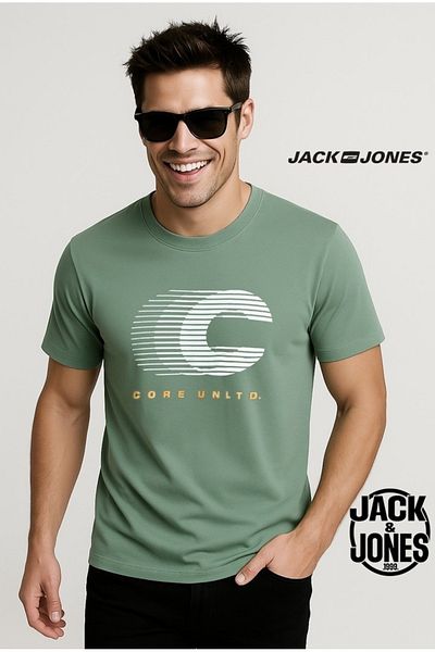 Jack & Jones J&J Men's Logo Printed T-Shirt Green